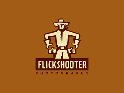 Flickshooter art photography brown camera entertainment media film flick match photo photographer professional retro shooter western