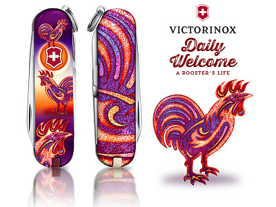 A Rooster´s Life blade colorfull contest edc gallo limited edition pocketknife rooster swissarmy victorinox