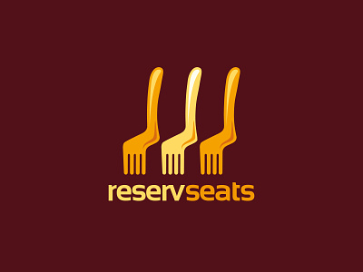 Reserv Seats clever design comida creative custom logo food forks original design reserve restaurant seats tenedor trending design