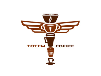 Totem Coffee barista beverage brown coffee coffee bean cup espresso ethnic fair trade glassware java latte logoturn mug revotype totem