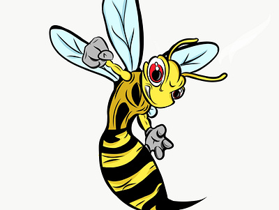 Raging Wasp digitalart vectorart wasp