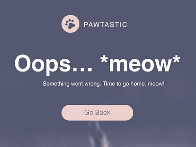 Pawtastic Error Screen