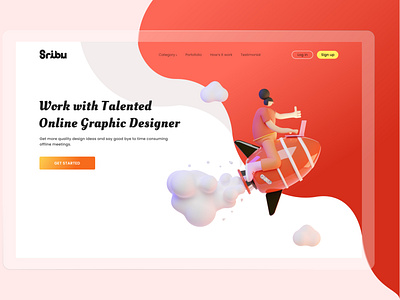 Web Landing Page Sribu app branding design exploration idea typography ui ui kit uidesign uiux uiwebdesign uiwebsite ux web webdesign website