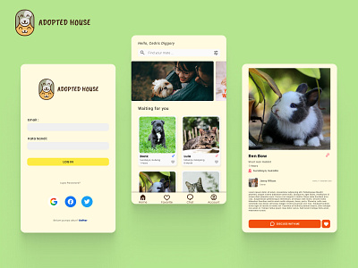 Pet Adoption Mobile App animal branding branding design design mobile mobile app mobile app design mobile design mobile ui pet pet adoption ui uidesign uiux ux uxui