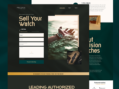 Watches Landing page branding clean colorful gold home page landing page luxury minimal modern rolex sleek ui watches web design web page