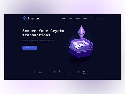 Binance - Hero Header branding crypto design crypto handle crypto header crypto illustration crypto location crypto transcation crypto webpage header design header ui hero header illustration inspiration interaction moisture typography user ui