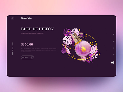 Paris Hilton - Perfume Hero Header add to cart bottle size bottle type ui graphic design hero header inspiration interaction moisture perfume perfume header ui perfume landing page perfume product product page typography ui website design