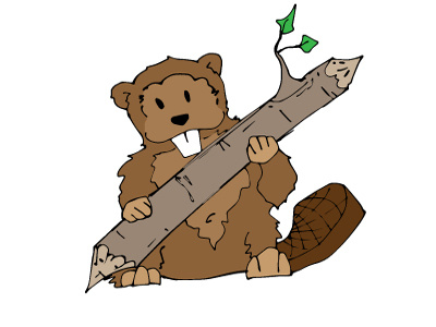 Beaver beaver log sketch tree woodland