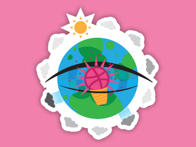 But what is it? clouds dribbble earth eye inspiration rainy sunny together world