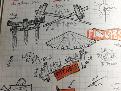 Lazy Ninja Logo katana bamboo dumbbells wip logo ninja lazy