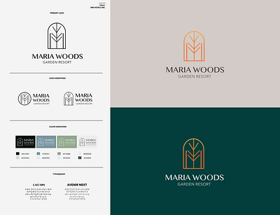 Maria Woods Garden Resort and Hotel Brand Identity animation brand identity brand identity design branding design logo minimal typography