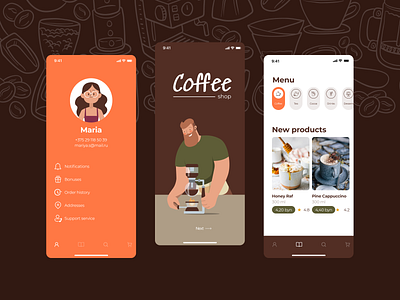 Mobile app "Coffee shop" app coffee mobile mobile app uiux