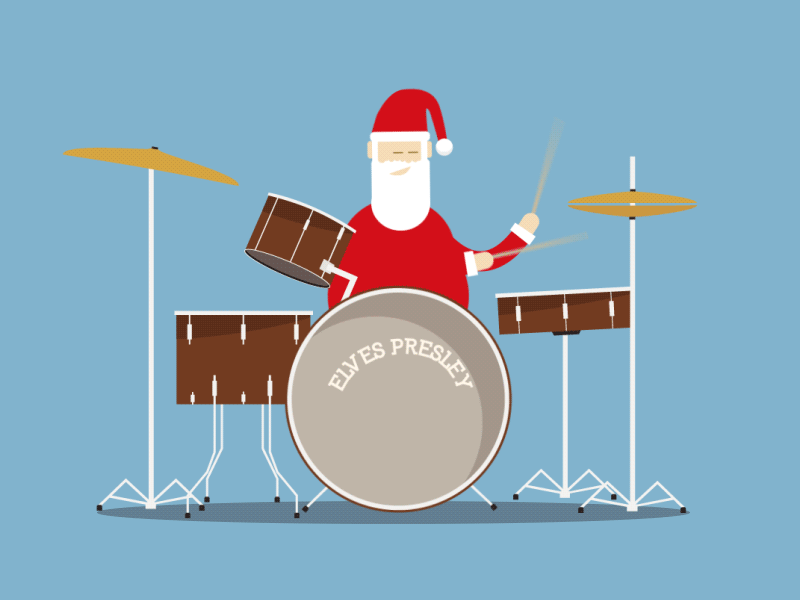 Santa Drummer after effects animation christmas drummer drumset santa