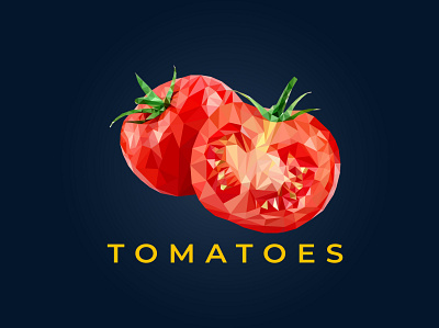 Tomatoes Polygonal logo branding geometric logo graphic design logo design low logo polygon polygon logo polygonal logo unique