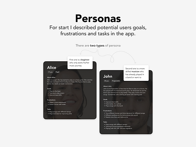 User persona app card metronome mobile music personas product design user persona ux ux design