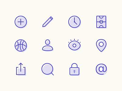 Interface icons for an app