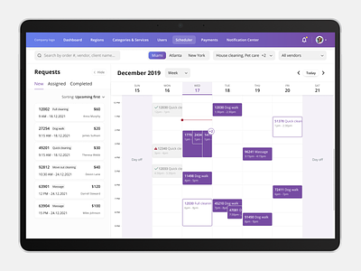 Concierge service / Scheduler admin panel calendar cleaning concierge concierge service crm figma hotel order personal personal service product design requests scheduler service user interface ux web