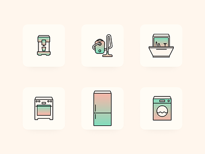 Appliances icons set
