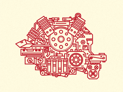 Romania Engine belt engine fan icon map outline romania