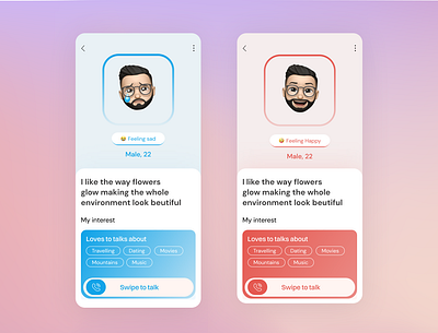 Mood based dating app UIUX design animation app branding design graphic design illustration motion graphics typography ui ux