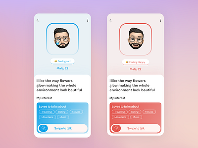 Mood based dating app UIUX design