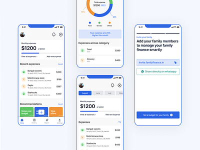 Family finance management app UIUX design