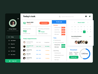 Dashboard Design For Task Management.