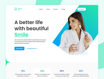 Dental Care - New modern dentist website. 2022 dental dental care dental website dentist dentist website design doctor graphic design health care homepage landing page mordern new website teeth tooth ui webdesign webpage website