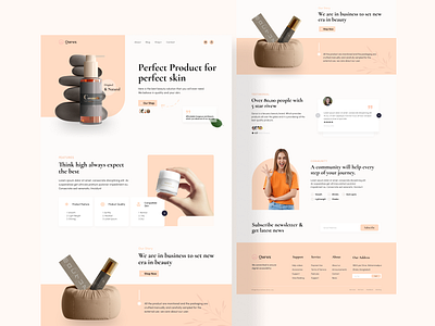 Qurux- Beauty Product Shop Website. banding beauty beauty products buy sell concept cosmetics e commerce homepage landing page mockup product shop shopping ui webdesign webpage website website concept women women business