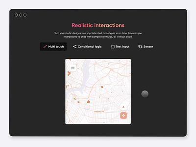 Realistic Interactions animation conditional logic animation design tool desktop inspiration interaction micro interactions mobile multi touch no code protopie prototype prototyping sensor website