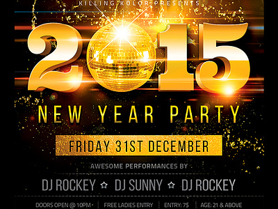 New Year Party Flyer by Killing Kolours on Dribbble