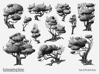 Exchangeling Fairies - Tree Variations animation design illustration propdesign tree visdev visualdevelopment