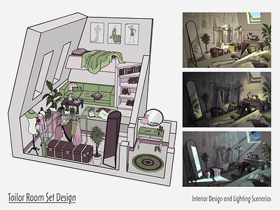 Tailor Room - Set Design animation backgrounddesign design illustration setdesign visdev visualdevelopment