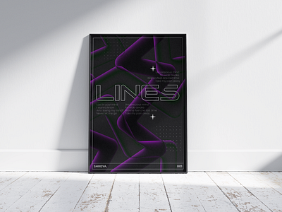 Lines innershadow poster purple zigzag