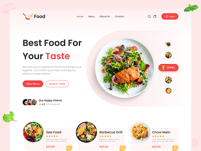 Restaurant Web Header clean cuisine dribbble2022 ecommerce food food delivery foodie homepage minimal mockup muminul haque productdesign project restaurant restaurant website ui design web web design website