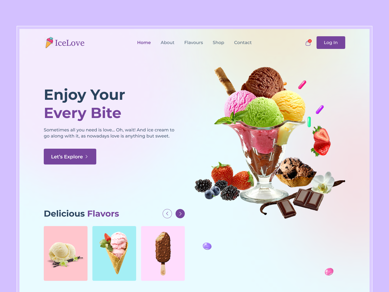 Ice Cream Landing Page by muminul.design on Dribbble