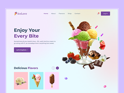Ice Cream Landing Page cold food cpdesign cream creativepeoples dessert food food and drink head shot ice ice cream landing page ice cream shop ice cream website iceberg icecream landing page order ice cream snow trending web web design