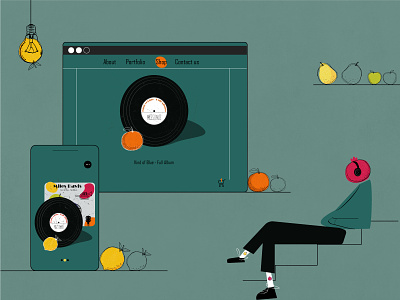 Juicy music art boy branding design digital fruit graphic design illustration juicy ui ux