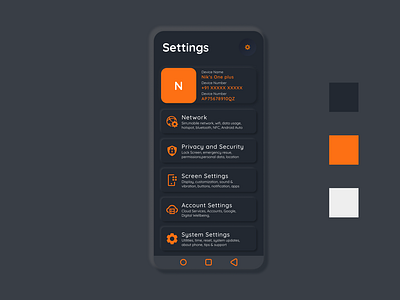 Settings Screen DailyUI Day 07