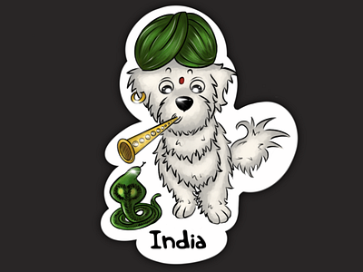 Sticker Pack “Maltese Travel” - India app dog dog illustration illustration illustration art illustrations illustrator india maltese puppy raster raster illustration sticker stickerpack stickers travel web