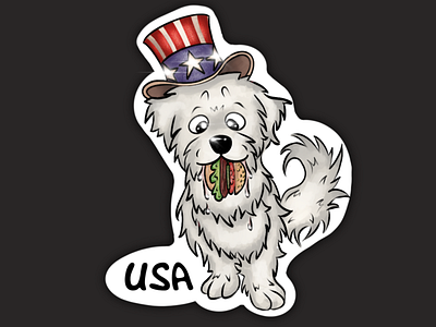 Stickerpack “Maltese-Travel” - USA app dog illustration illustration art illustrations illustrator maltese puppy raster raster illustration sticker stickerpack stikers travel web