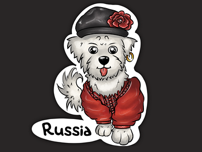 Stickerpack “Maltese-Travel” - Russia app dog illustration illustration art illustrations illustrator puppy raster raster illustration russia sticker stickerpack stickers travel web