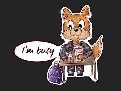 “Fox-Rock” Stickerpack - I am busy app fox illustration illustration art illustrations illustrator raster raster illustration rock sticker stickerpack web