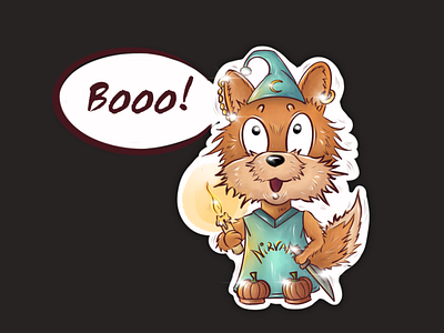 “Fox-Rock” Stickerpack: Boo app design halloween illustration illustration art illustrations illustrator logo personage raster raster illustration sticker stickerpack web