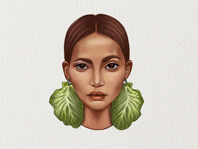 Green Lady app branding design desktop design green illustration illustration art illustrations illustrator logo portfolio portrait portrait art raster raster illustration ui web woman