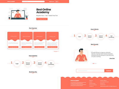 Space Academy Website Landing Page UI Design Mockup
