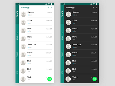 WhatsApp Redesign Mockup Practice