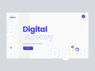 Digital Agency Hero ad advertising agency app design business company company website creative dark layout digital digital agency firm hero portfolio software startup studio white white layout whitespace