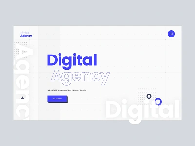 Digital Agency Hero ad advertising agency app design business company company website creative dark layout digital digital agency firm hero portfolio software startup studio white white layout whitespace