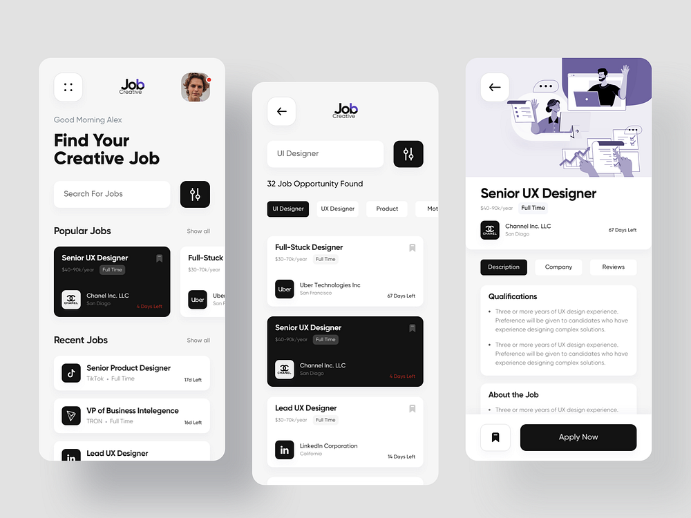 Job Finder App Design by Imran Hossain on Dribbble